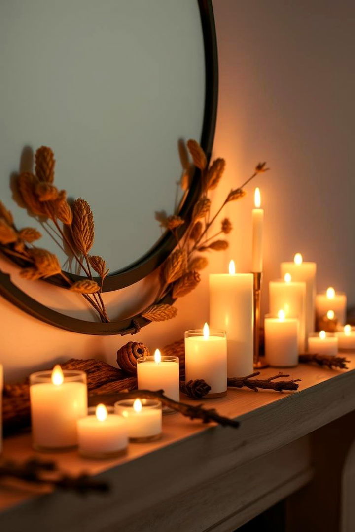 Cozy Candle Aesthetics - 22 Fireplace Mantel Lighting Ideas