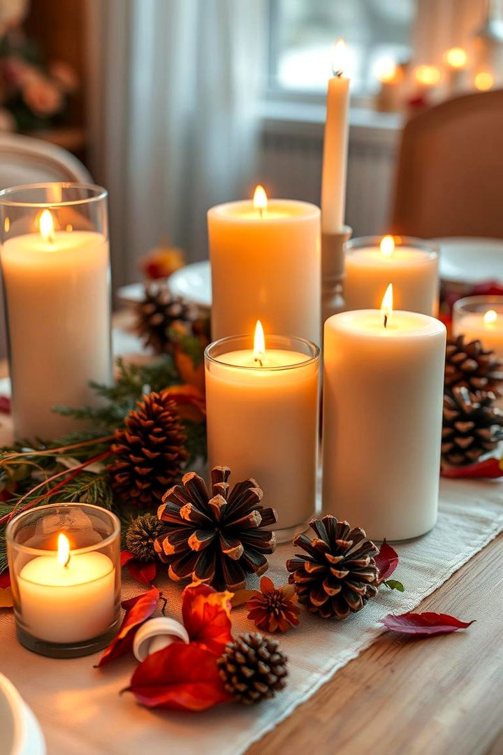 Cozy Candle Glows - 22 Fall Table Decor Ideas