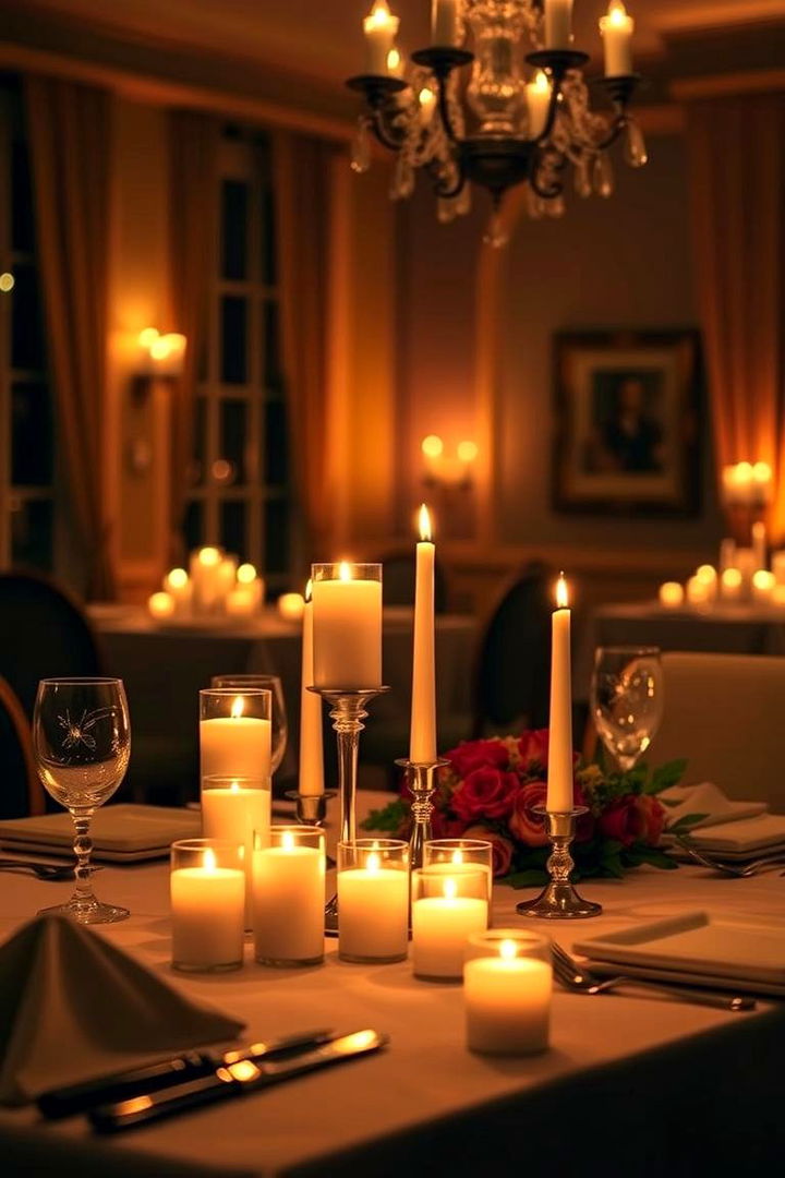 Cozy Candlelight Ambiance for Warmth - 22 Small Dining Room Lighting Ideas