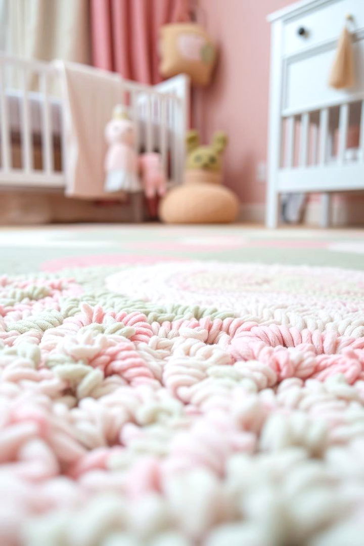 Cozy Carpet Comfort - 22 Pink and Green Nursery Ideas