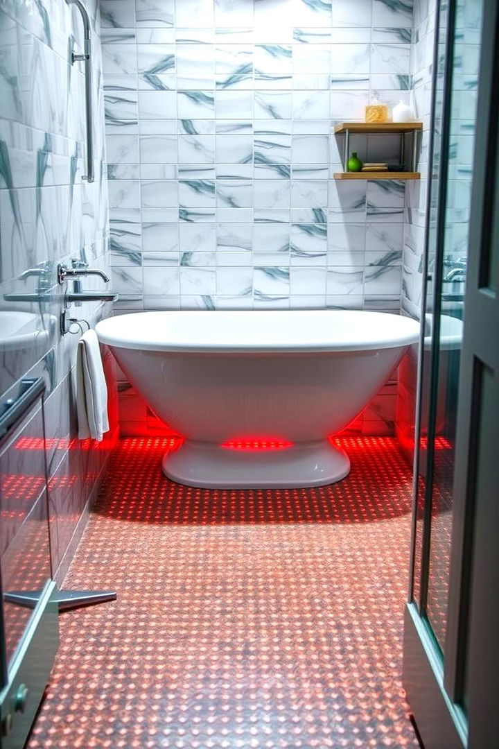 Cozy Comfort with Heated Flooring - 22 Small Bathroom Flooring Ideas