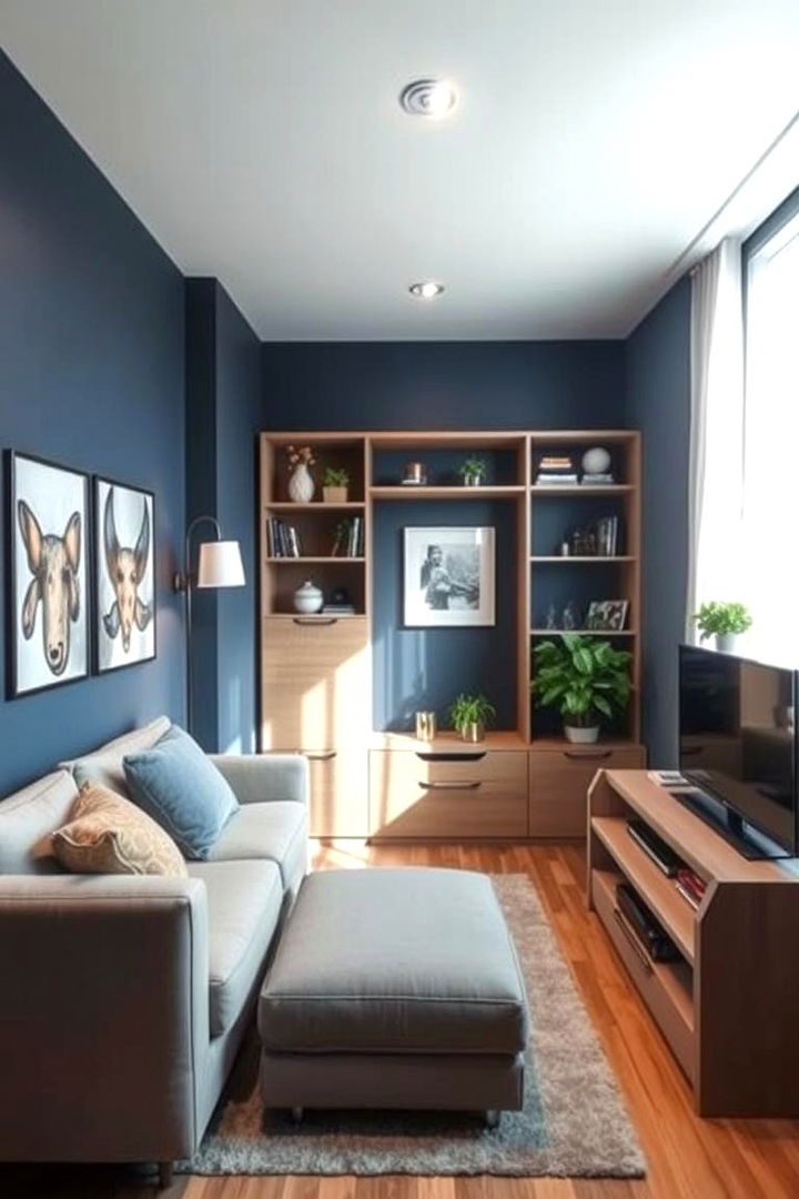 Cozy Compact Spaces - 22 Navy Blue Living Room Ideas
