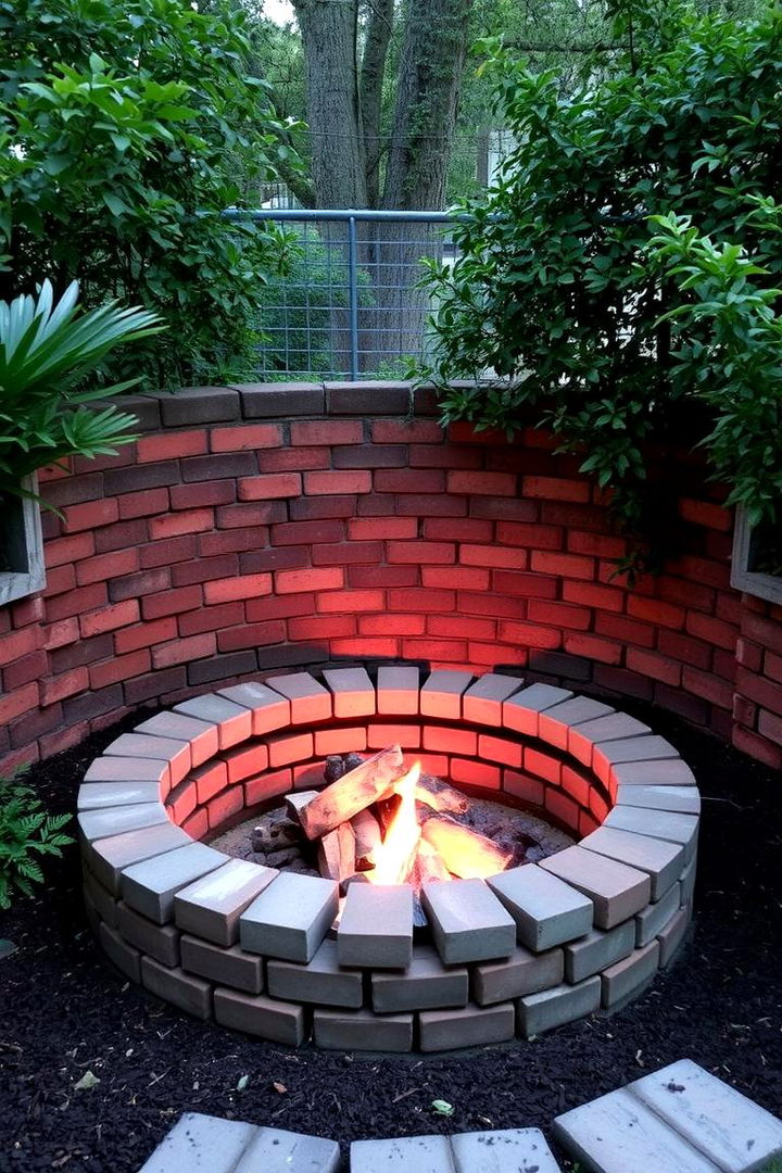 Cozy Corner Brick Arrangement - 22 Brick Fire Pit Ideas