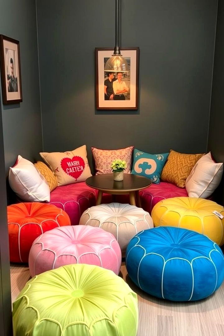 Cozy Corner with Poufs - 22 Cozy Bedroom Ideas