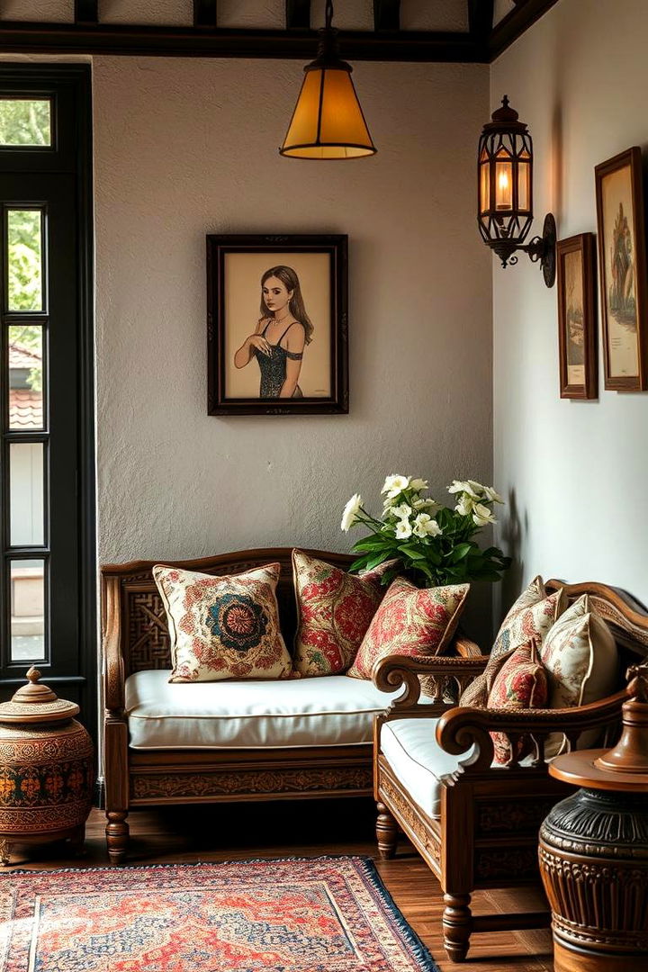 Cozy Corners with Traditional Seating - 22 Moroccan Living Room Ideas