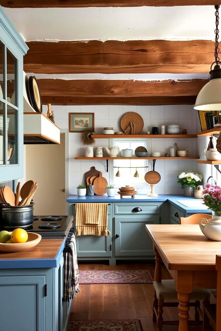 Cozy Country Charm - 22 kitchens with blue countertops