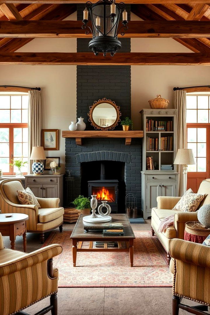 Cozy Country Retreat - 22 Black Brick Fireplace Ideas