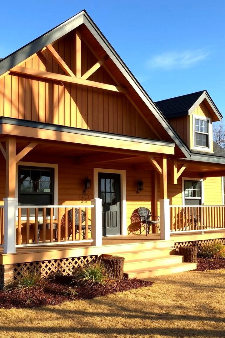 Cozy Country Style - 22 Tan House With Black Trim Design Ideas