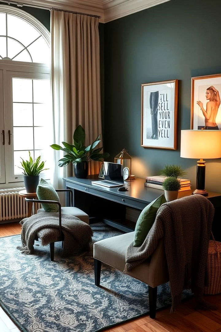 Cozy Dark Green Home Office Retreat - 22 Dark Green Home Office Ideas