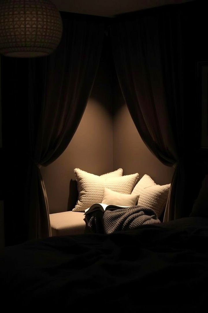 Cozy Dark Reading Nook - 22 Dark Bedroom Ideas