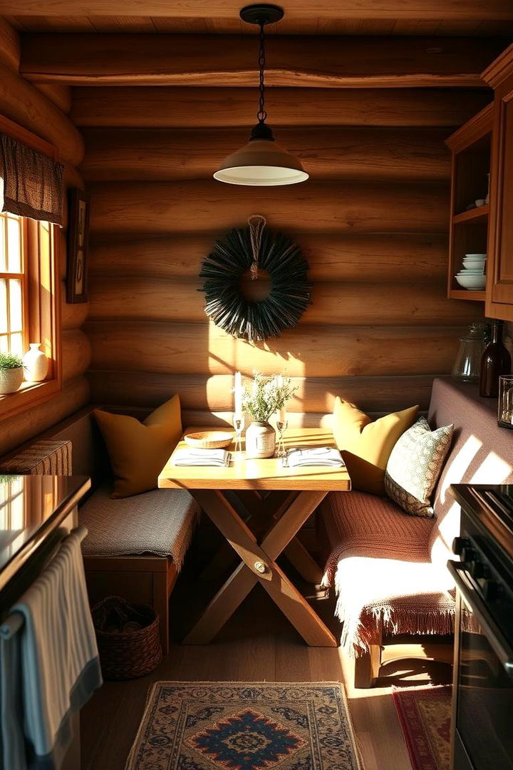 Cozy Dining Nook - 22 Cabin Kitchen Ideas