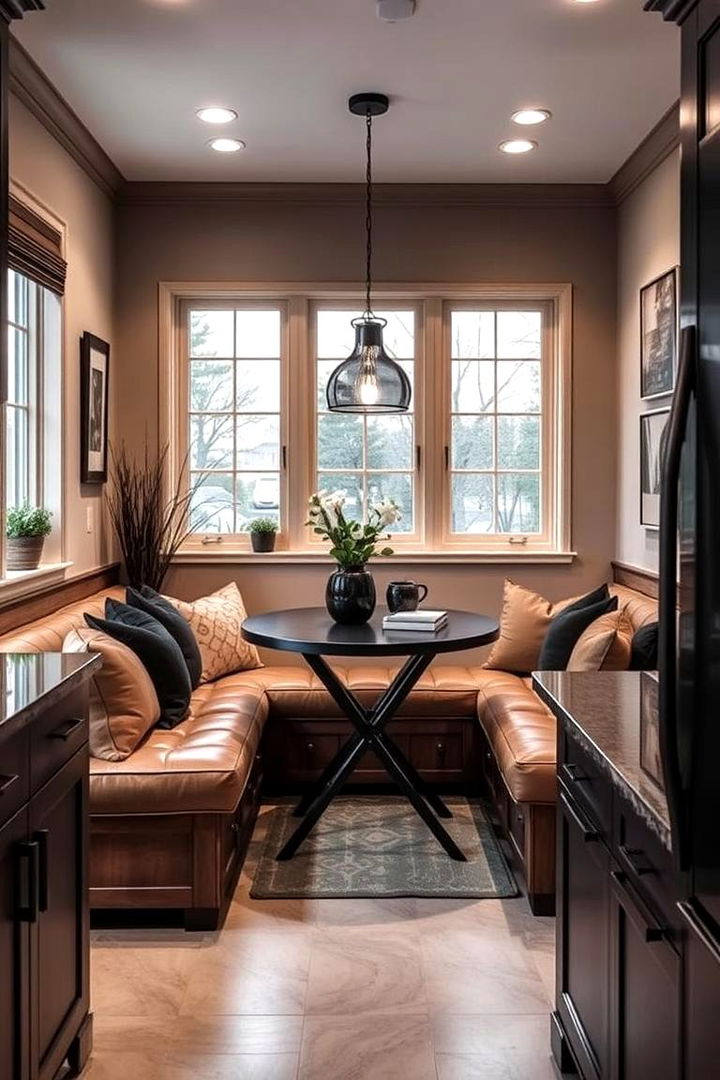 Cozy Dining Nook - 22 Black and Brown Kitchen Ideas