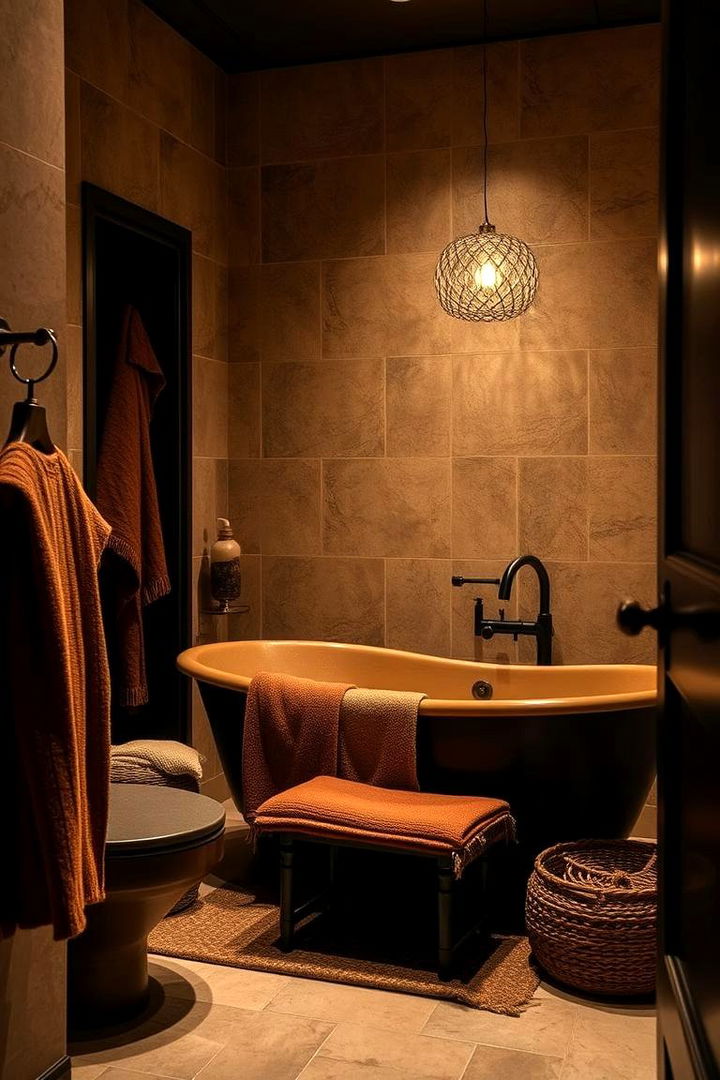 Cozy Earthy Accents - 22 brown and black bathroom ideas