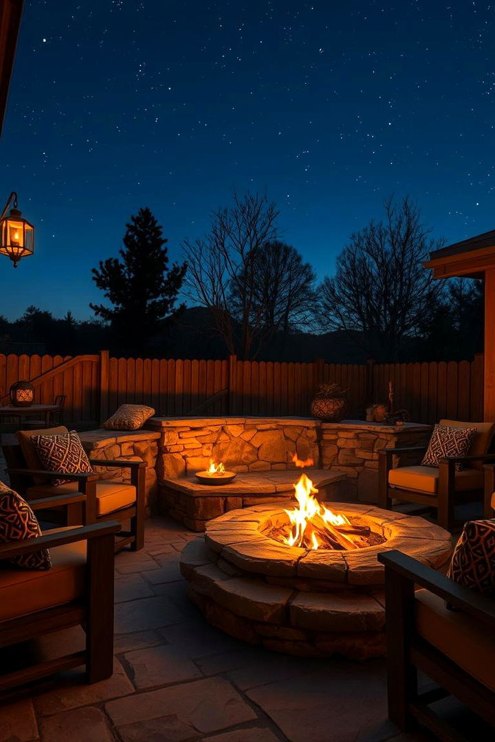 Cozy Fire Pit Corners - 22 Rustic Pool House Ideas