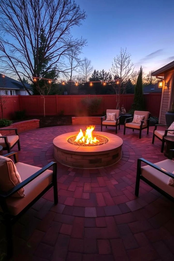 Cozy Fire Pit Retreat - 22 Red Paver Patio Ideas