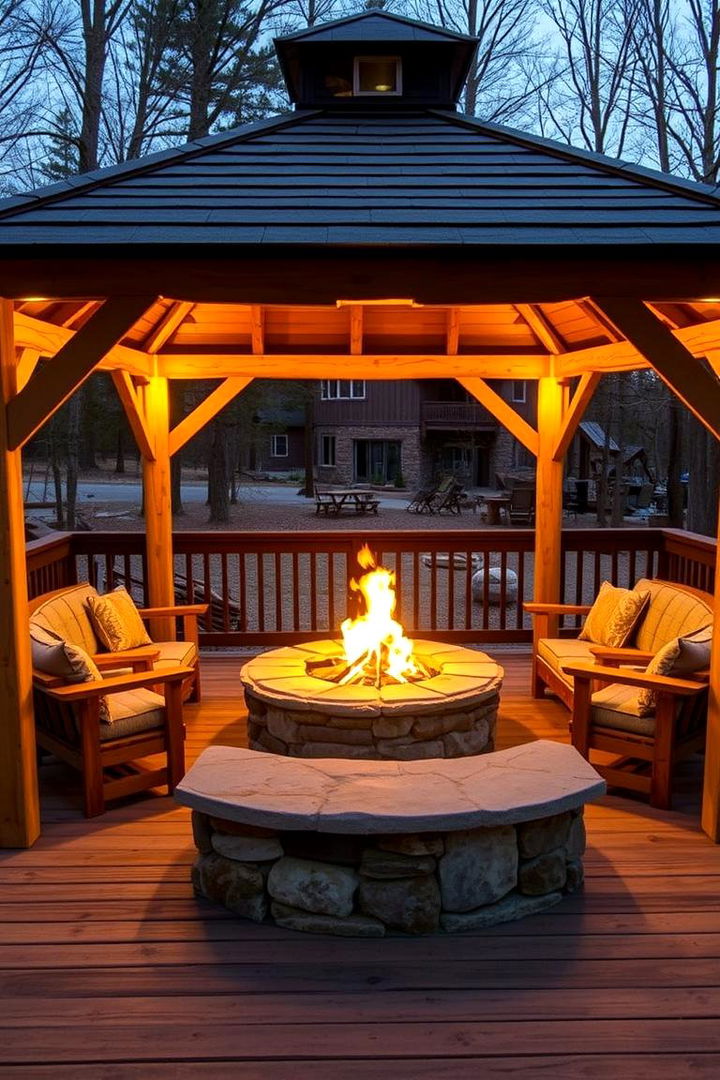 Cozy Firepit Retreat Gazebo - 22 Gazebo on Deck Ideas