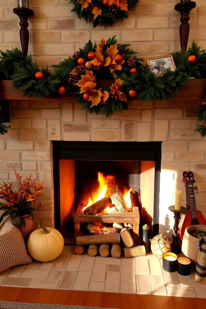 Cozy Fireplace Accents - 22 Friendsgiving Decor Ideas
