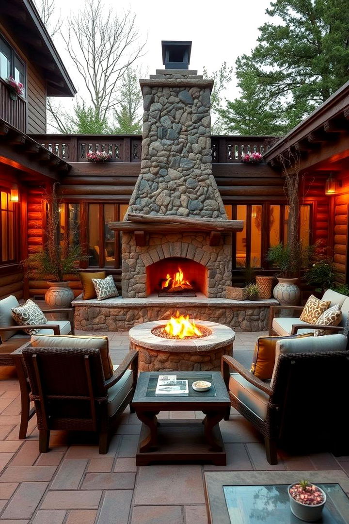 Cozy Fireplace Centerpiece - 22 Screened-in Porch With Fireplace Ideas