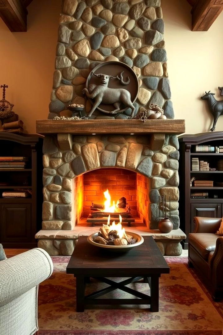 Cozy Fireplace Focal Points - 22 Tuscan Interior Design Ideas