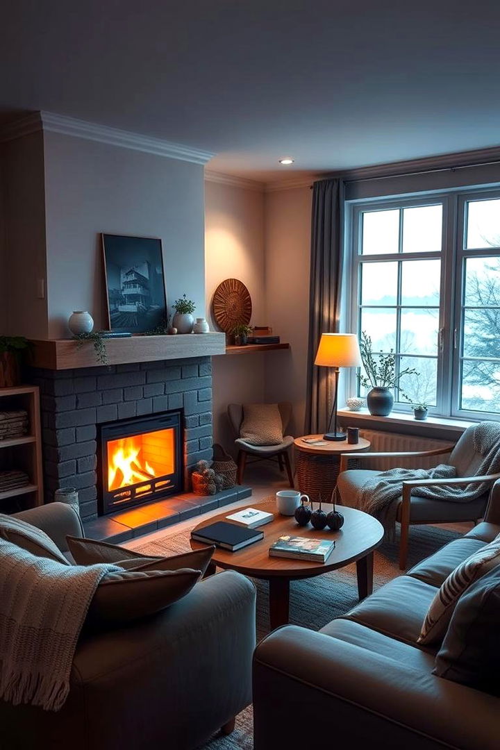 Cozy Fireplace Nook - 22 Scandinavian Living Room Ideas