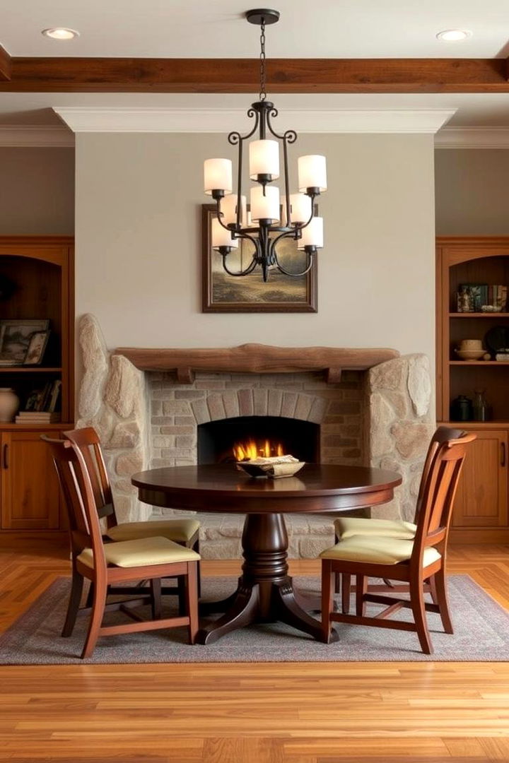 Cozy Fireplace Nook Integration - 22 Craftsman Dining Room Ideas