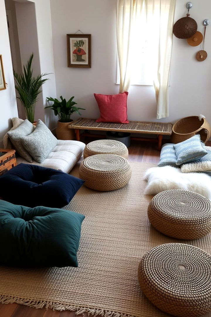 Cozy Floor Seating - 22 Moody Boho Living Room Ideas