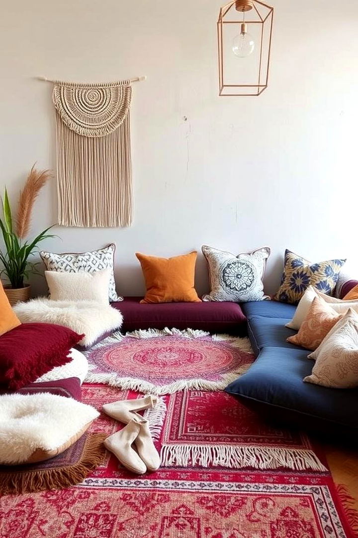 Cozy Floor Seating Ideas - 22 Colorful Boho Bedroom Ideas