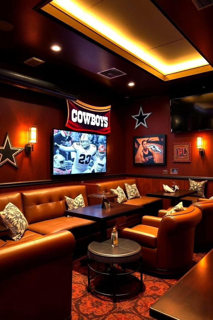 Cozy Game Night Lounge - 22 Dallas Cowboys Man Cave Ideas
