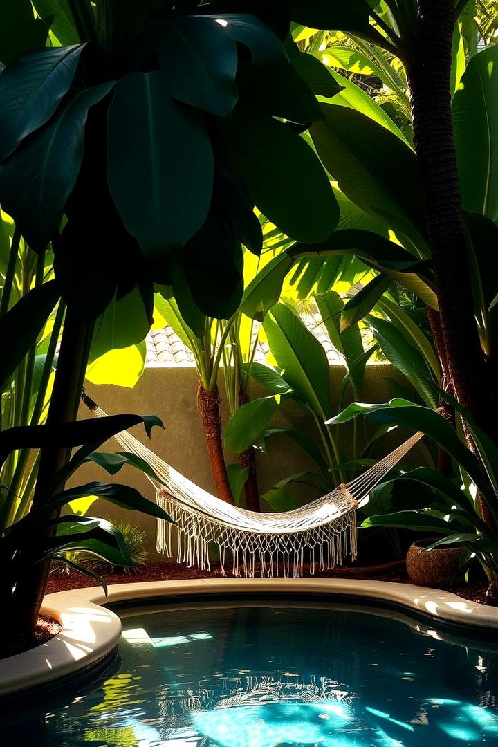 Cozy Hammock Retreat Zones - 22 Tropical Pool Landscaping Ideas