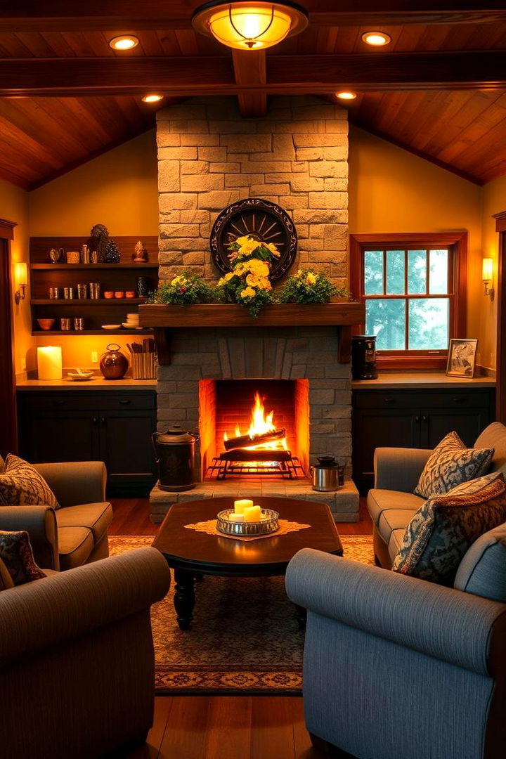 Cozy Hearth Centrality - 22 Kitchens With Fireplaces