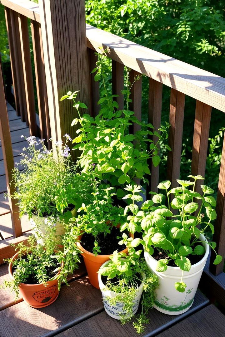 Cozy Herb Garden Corner - 22 Deck Decorating Ideas With Plant