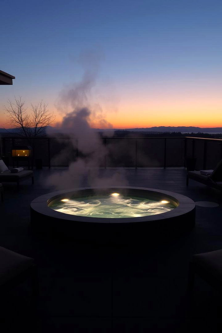 Cozy Hot Tub Surroundings - 22 black concrete patio ideas