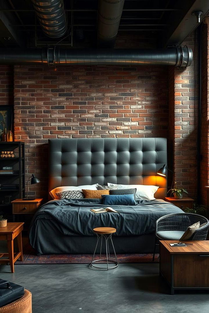 Cozy Industrial Vibes - 22 Grey Headboard Bedroom Ideas