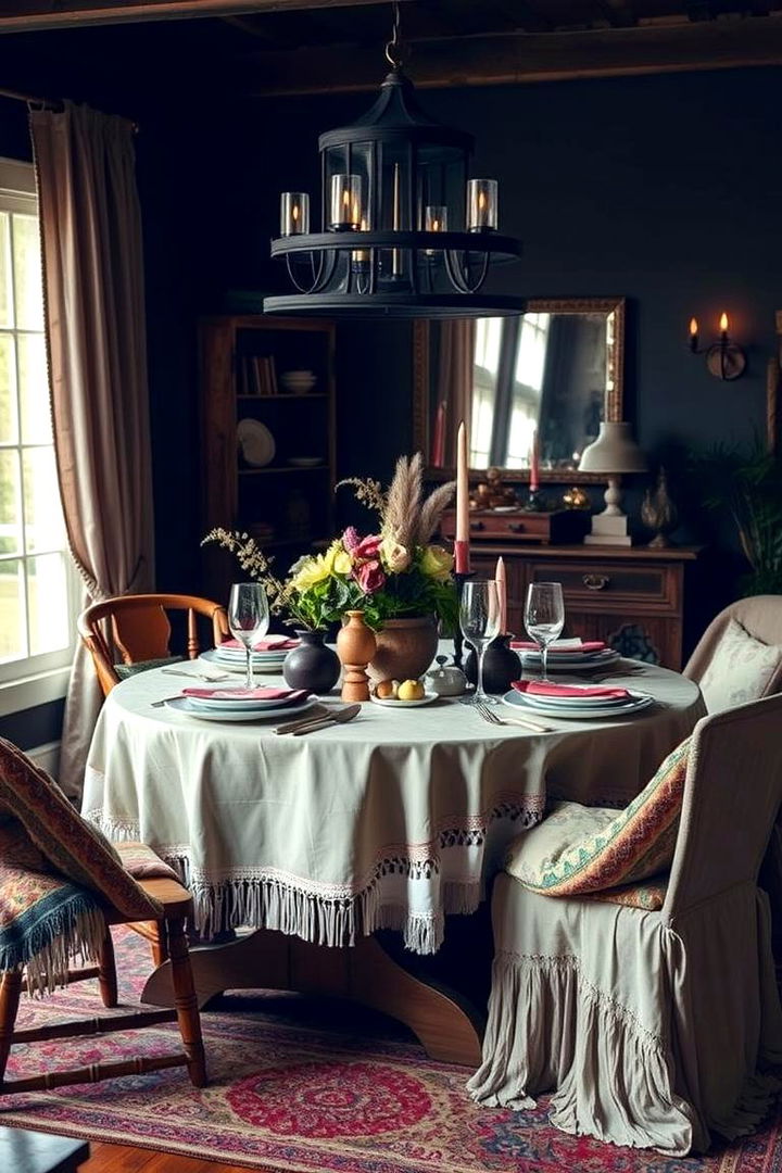 Cozy Layered Table Settings - 22 Boho Dining Room Ideas