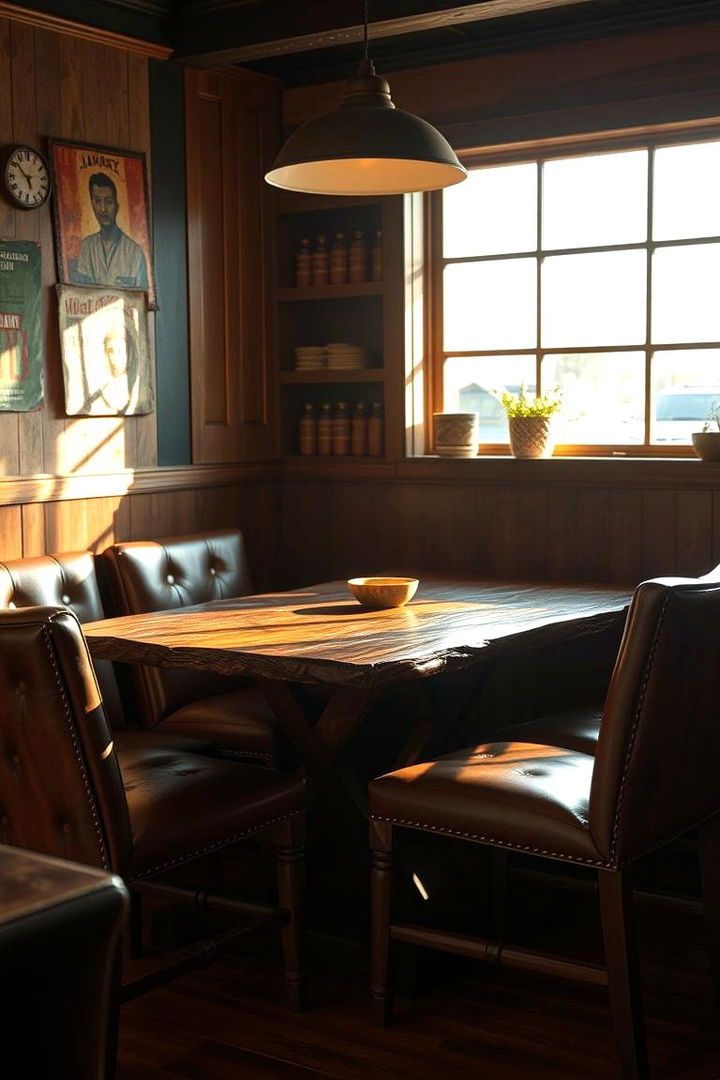 Cozy Leather Chairs - 22 Rustic Dining Room Ideas