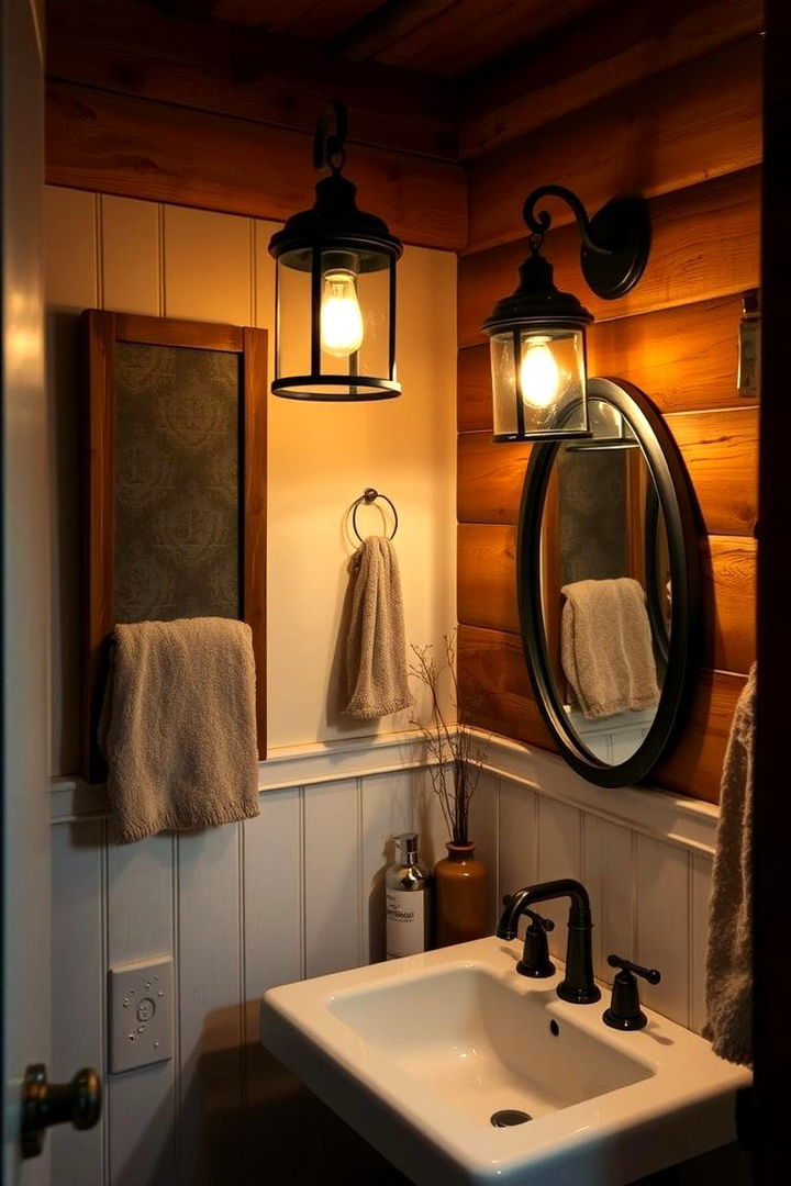 Cozy Lighting Fixtures with Vintage Appeal - 22 Country Bathroom Ideas