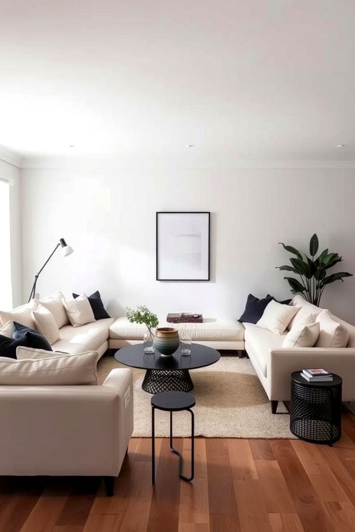 Cozy Minimalist Retreat - 22 Cream and Black Living Room Ideas