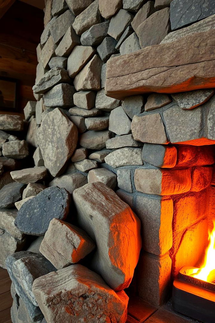 Cozy Mountain Retreat - 22 River Rock Fireplace Ideas