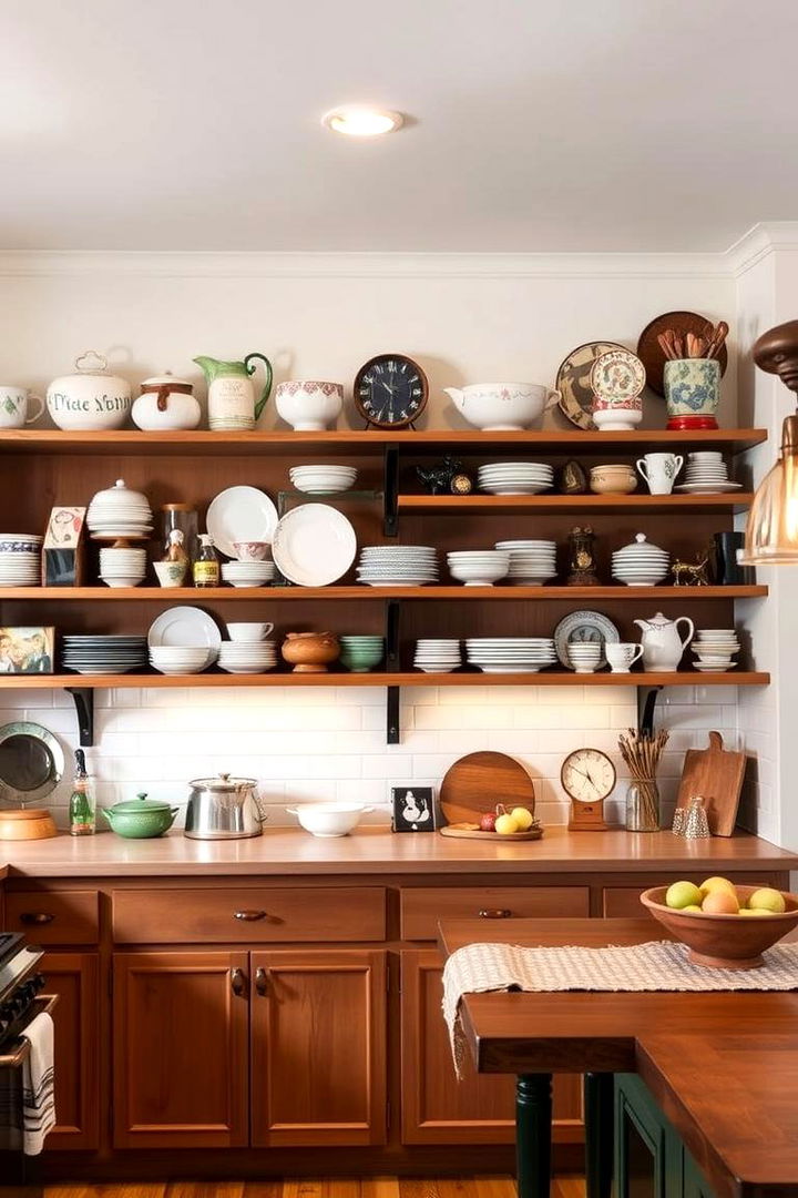 Cozy Open Shelving Displays - 22 1950s Kitchen Ideas