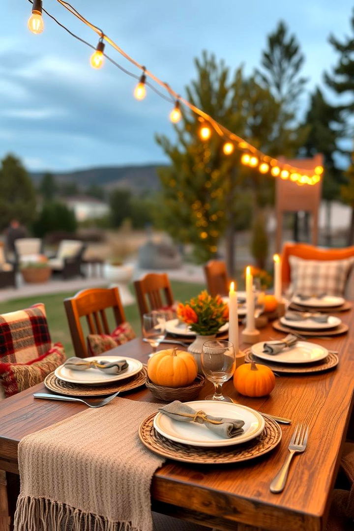 Cozy Outdoor Gatherings - 22 Thanksgiving Table Settings