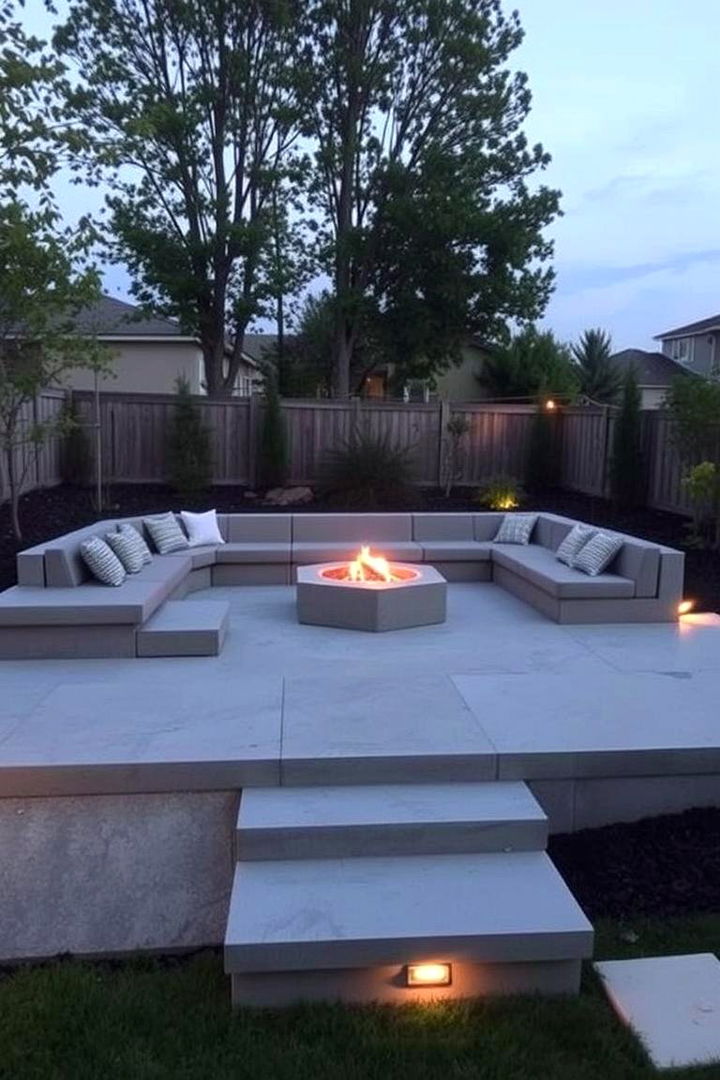 Cozy Outdoor Lounge Area - 22 Raised Concrete Patio Ideas