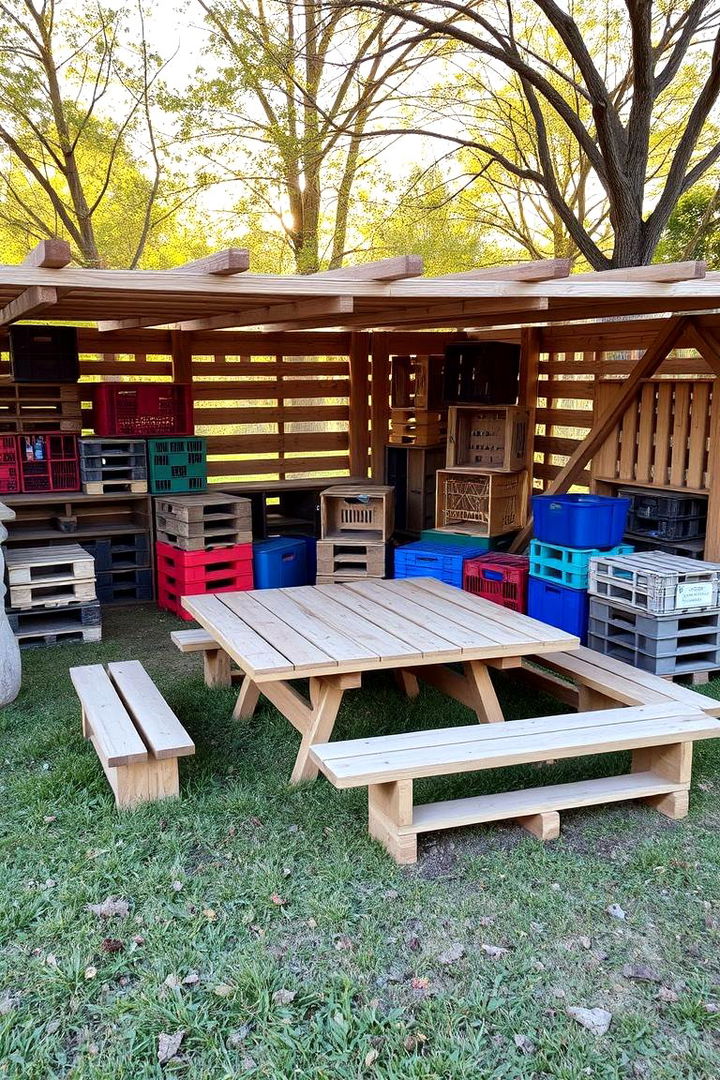 Cozy Picnic Area Setup - 22 Cheap Backyard Makeover Ideas