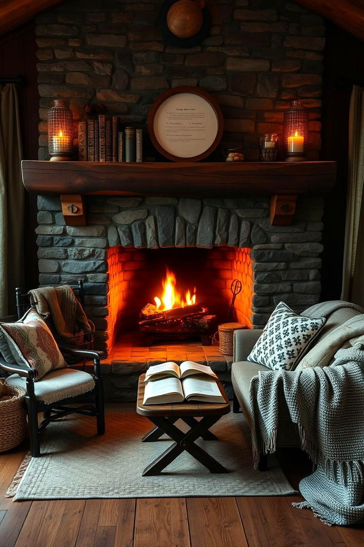 Cozy Reading Nook - 22 Farmhouse Fireplace Ideas