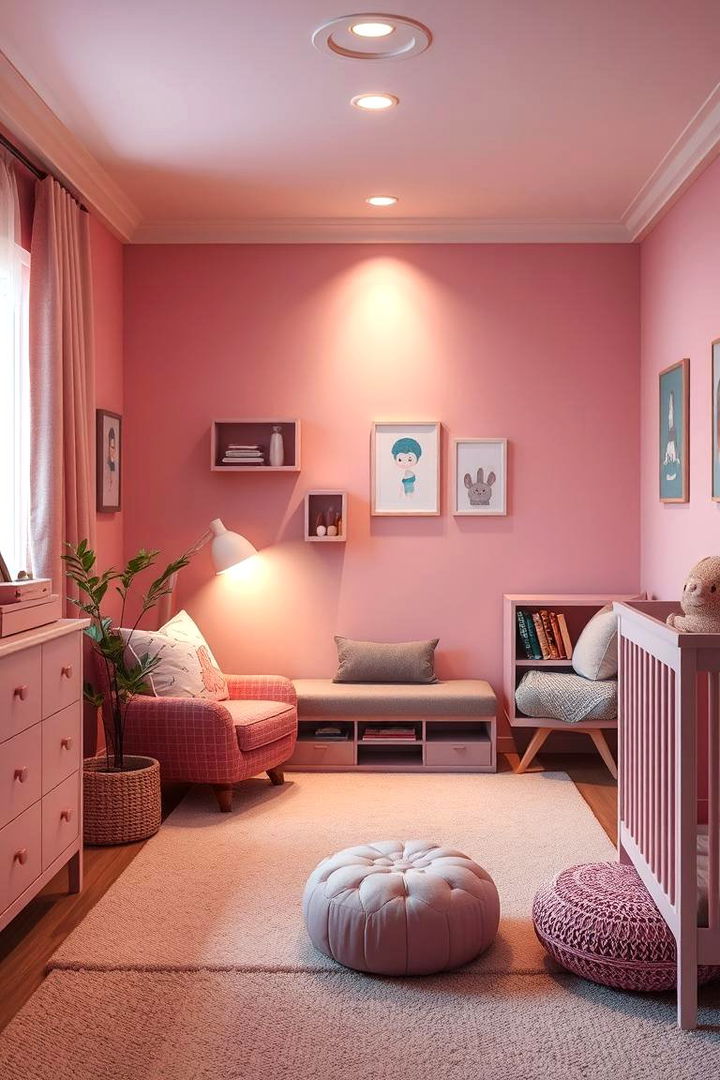 Cozy Reading Nook - 22 Pink Nursery Ideas