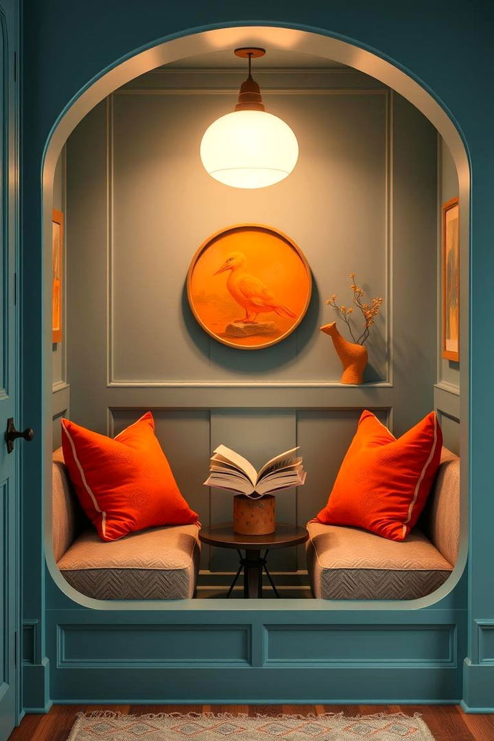 Cozy Reading Nook - 22 Teal and Orange Color Scheme for Your Rooms