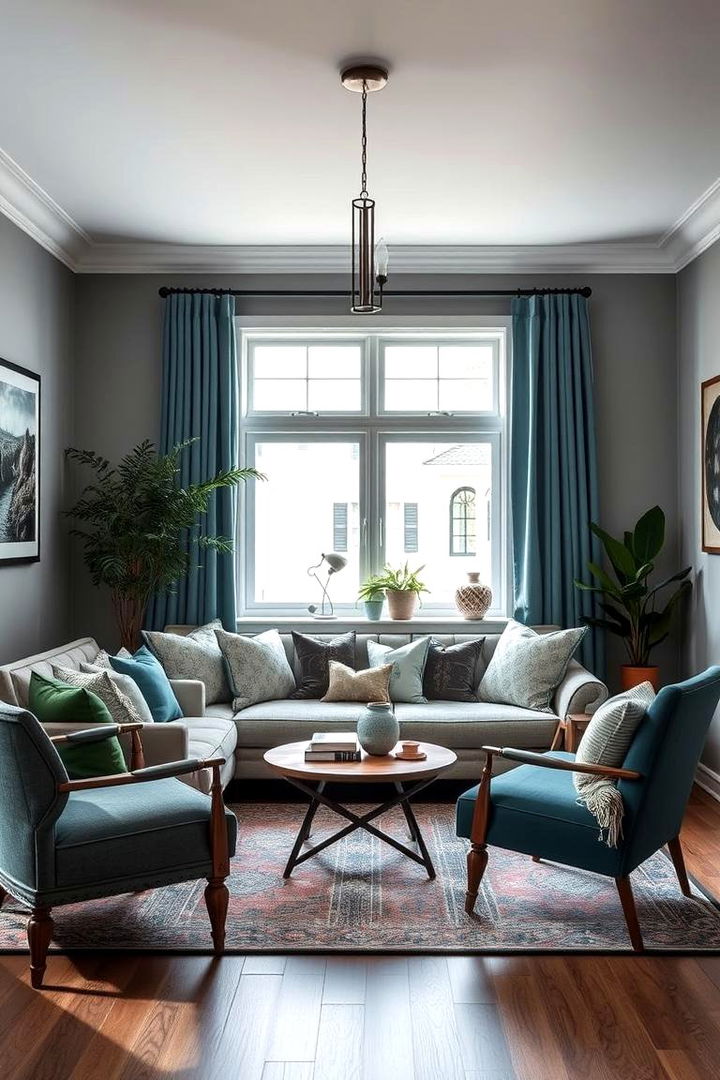 Cozy Reading Nooks - 22 Teal and Grey Living Room Ideas