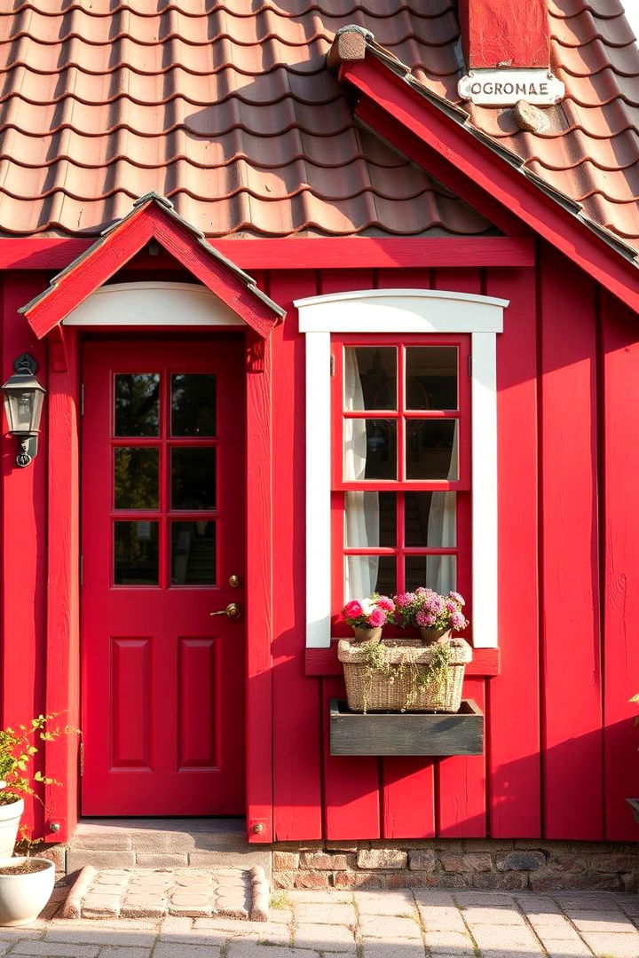 Cozy Red Cottage Charm - 22 red home exterior ideas