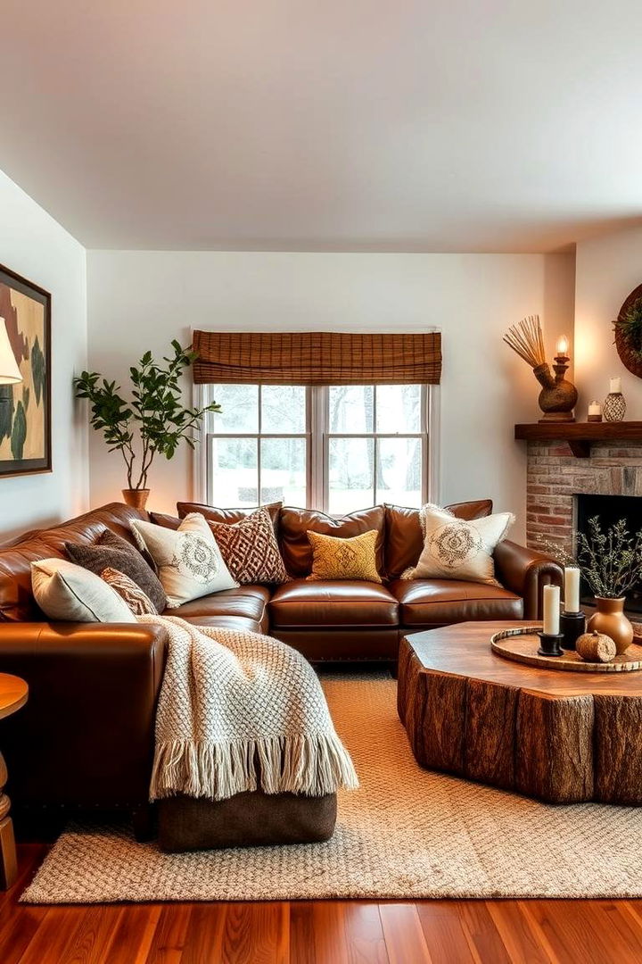 Cozy Retreat - 22 Brown Leather Couch Living Room Ideas