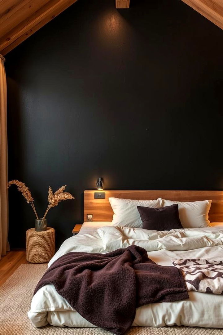Cozy Retreat Vibes - 22 Black Accent Wall Bedroom Ideas