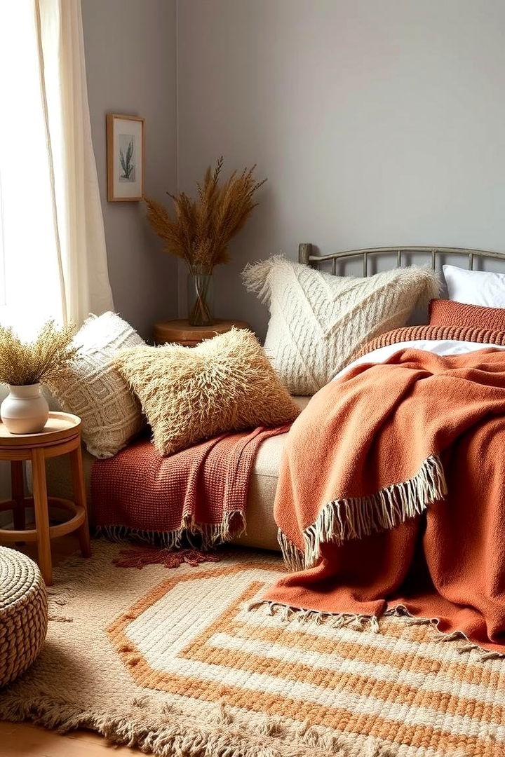 Cozy Rust Textures - 22 Rust Bedroom Ideas